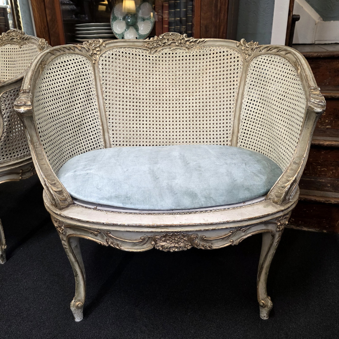 A pair of Parisian Corbeille Armchairs